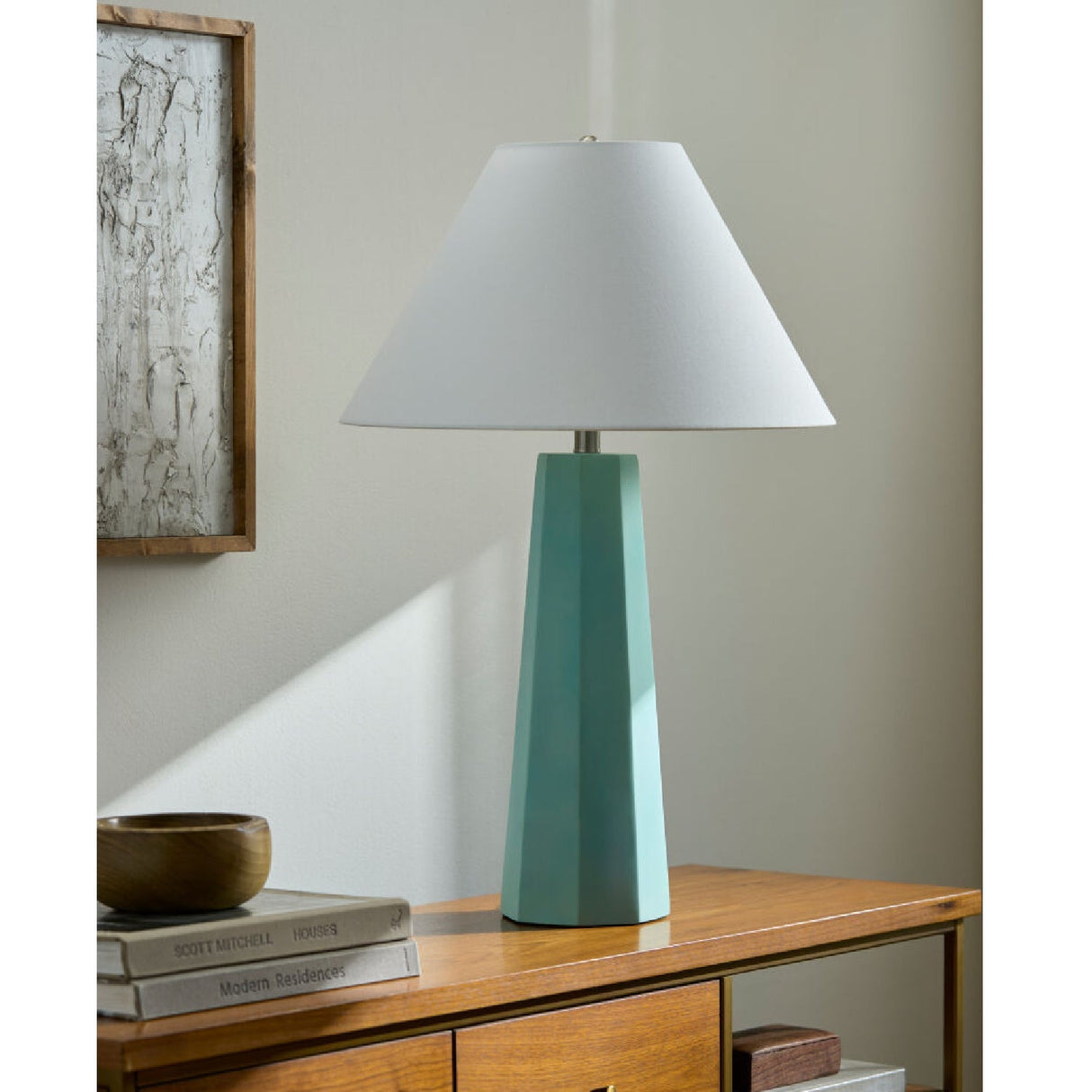 Modern European furniture - Painted Cement Linen Table Lamp - www.oroa.com