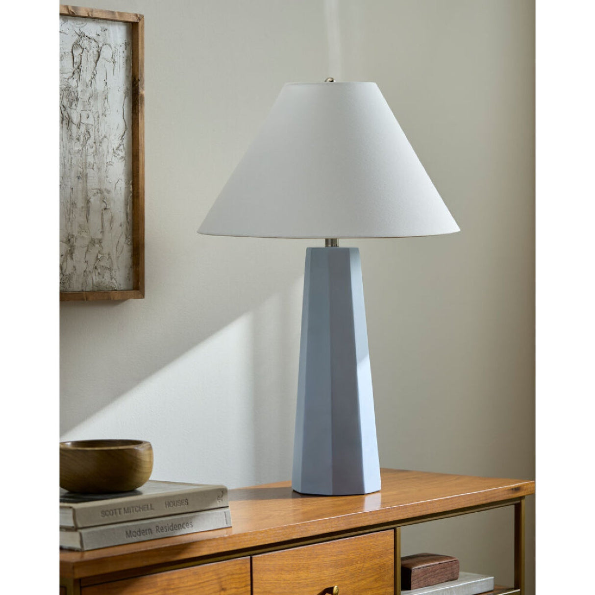 Modern European furniture - Painted Cement Linen Table Lamp - www.oroa.com
