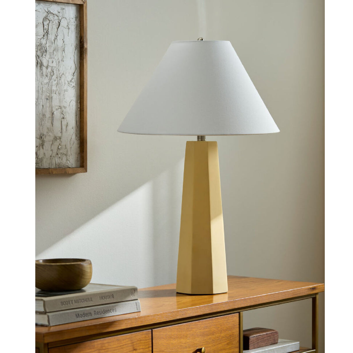 Modern European furniture - Painted Cement Linen Table Lamp - www.oroa.com