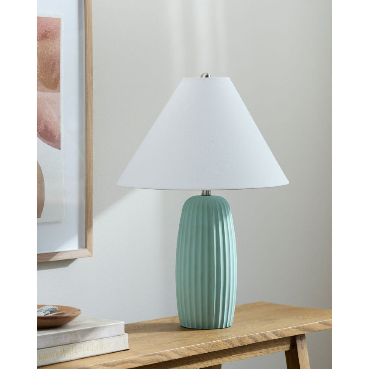 Modern European furniture - Painted Cement Linen Table Lamp - www.oroa.com