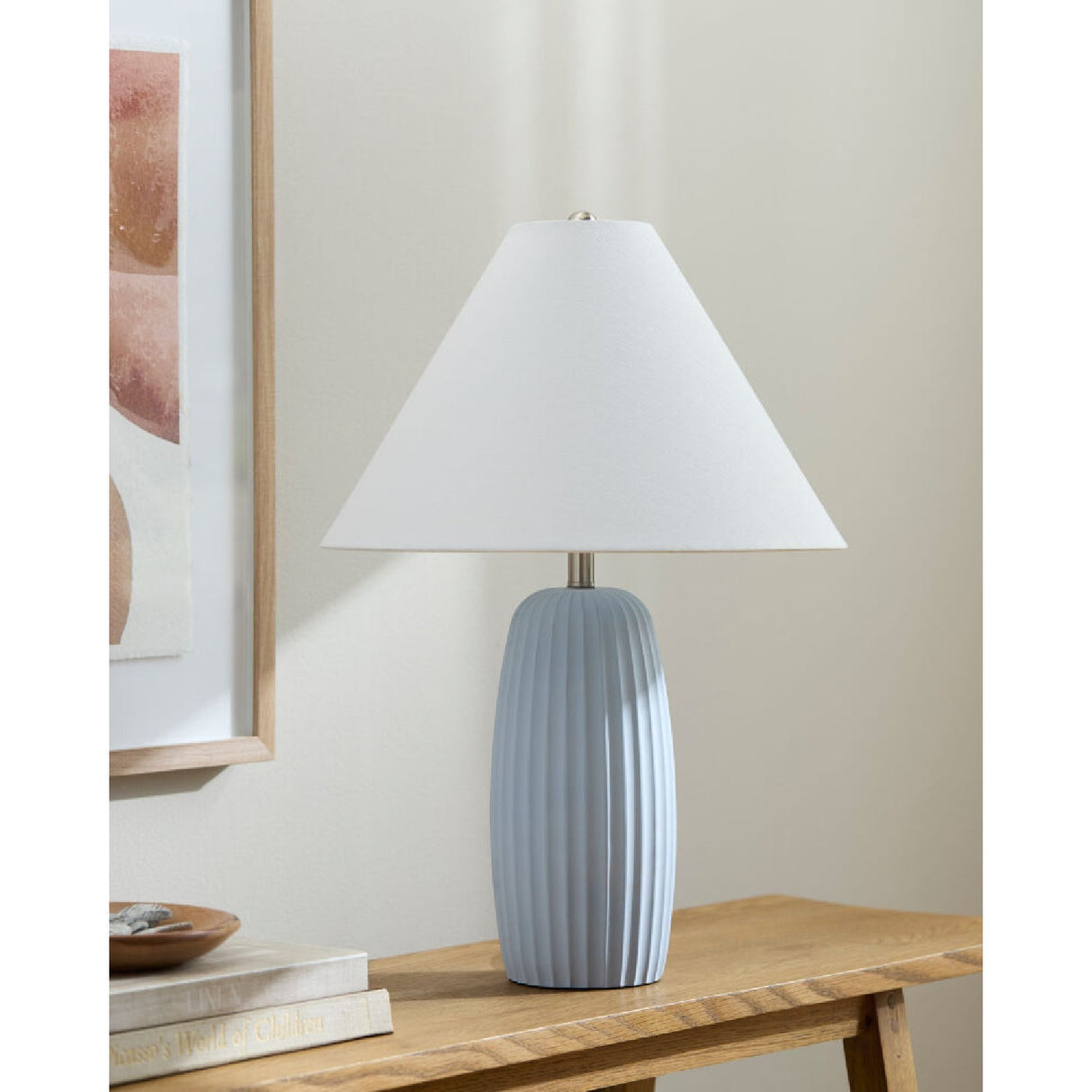 Modern European furniture - Painted Cement Linen Table Lamp - www.oroa.com