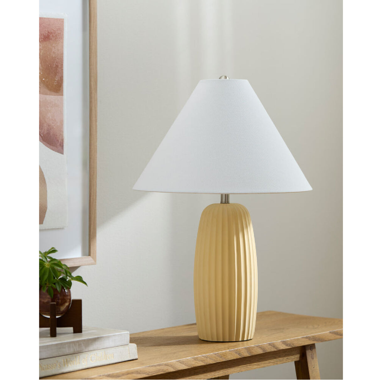 Modern European furniture - Painted Cement Linen Table Lamp - www.oroa.com