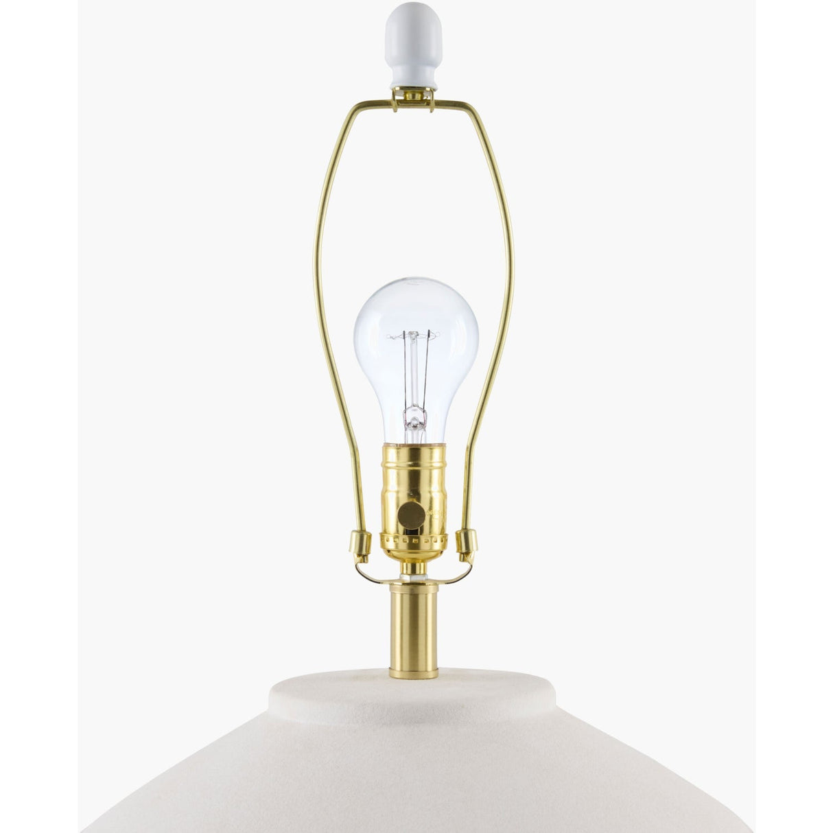 Modern European furniture - Glazed White Ceramic Table Lamp - www.oroa.com