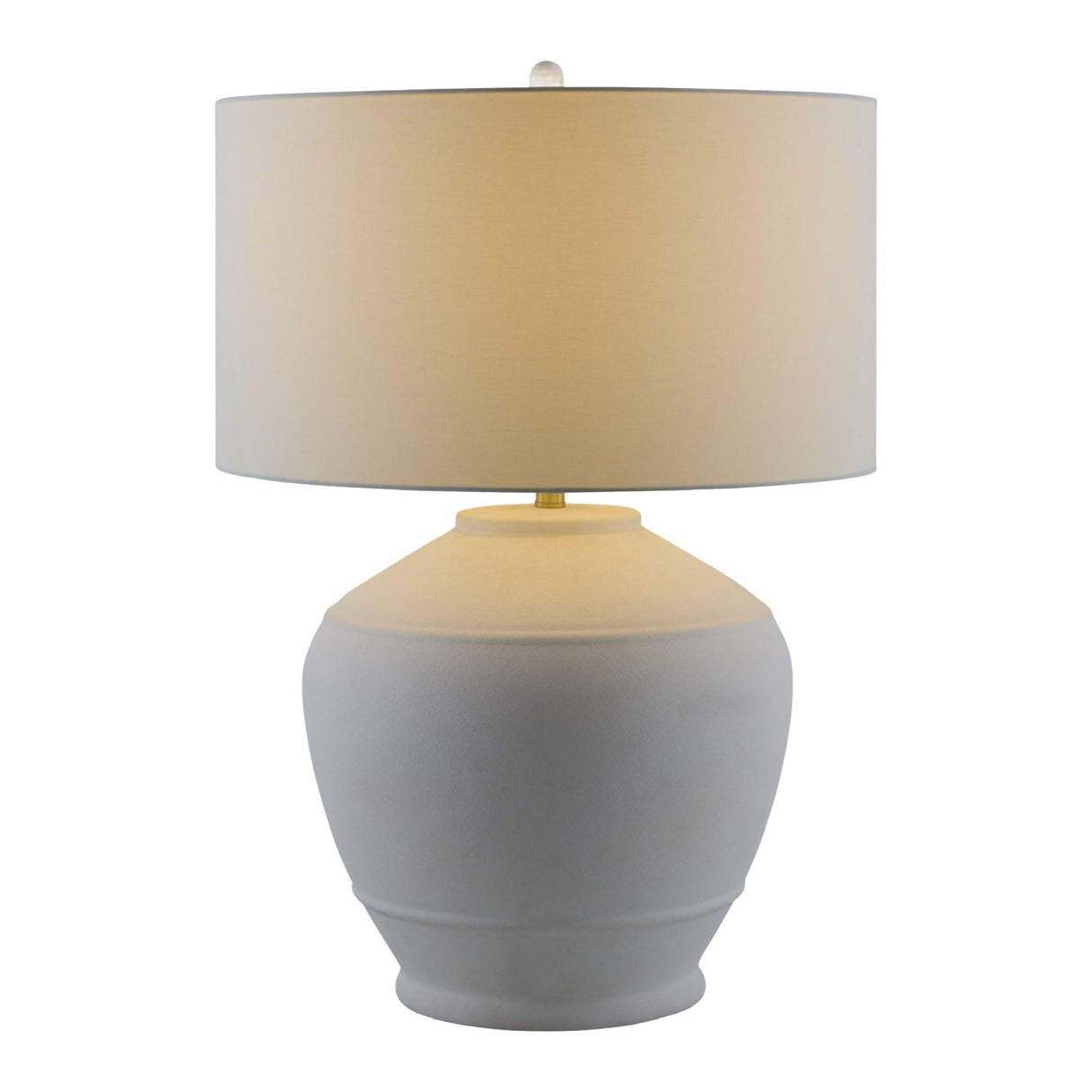 Modern European furniture - Glazed White Ceramic Table Lamp - www.oroa.com