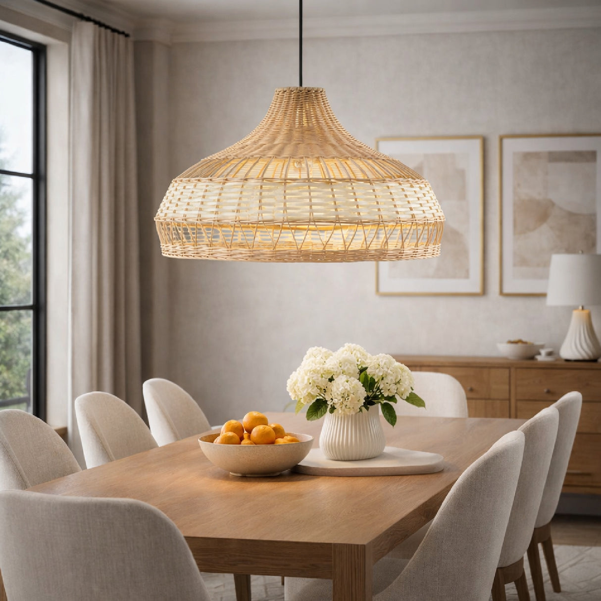 Braided Rattan Pendant Lamp | Oroa.com