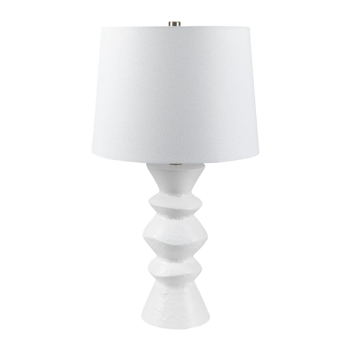 Modern European furniture - White Ceramic Sculpted Table Lamp - www.oroa.com