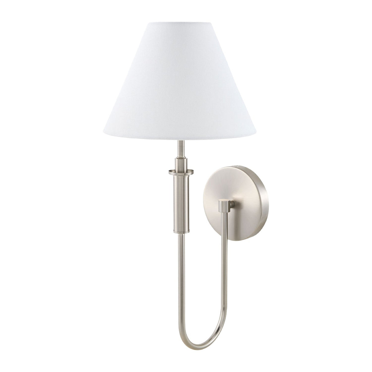 Modern European furniture - White Linen Silver Wall Lamp - www.oroa.com