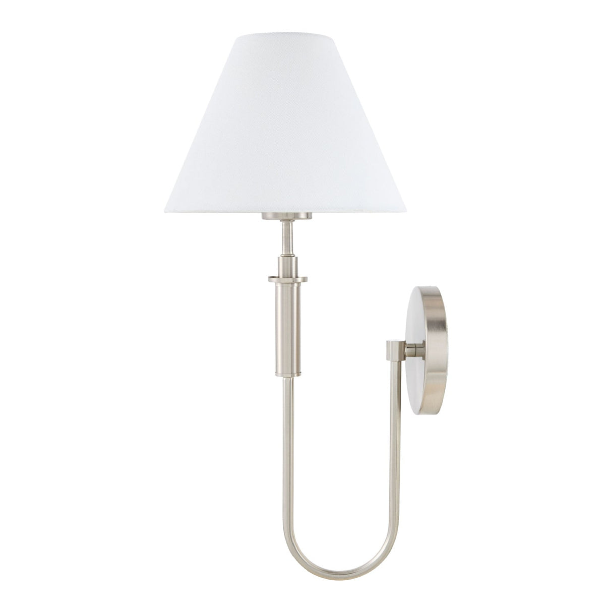 Modern European furniture - White Linen Silver Wall Lamp - www.oroa.com