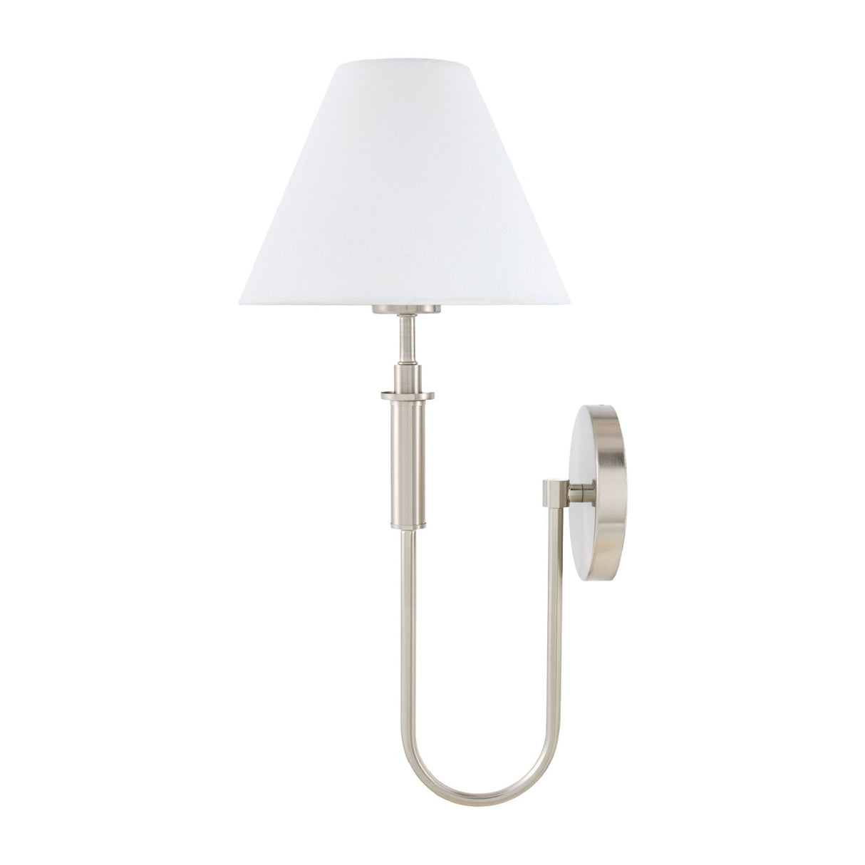 Modern European furniture - White Linen Silver Wall Lamp - www.oroa.com