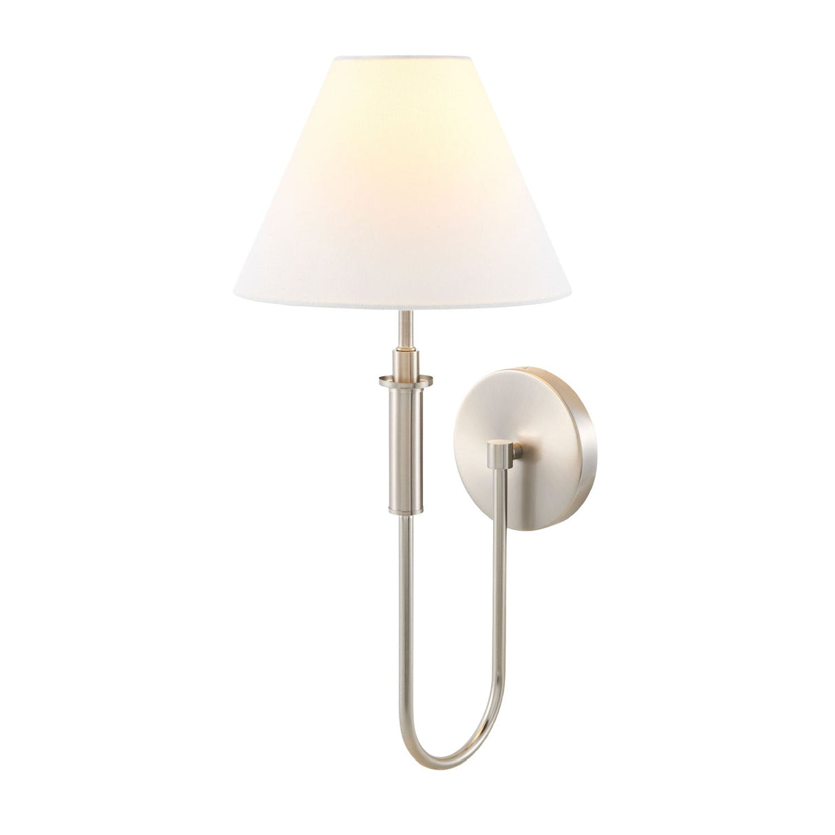 Modern European furniture - White Linen Silver Wall Lamp - www.oroa.com
