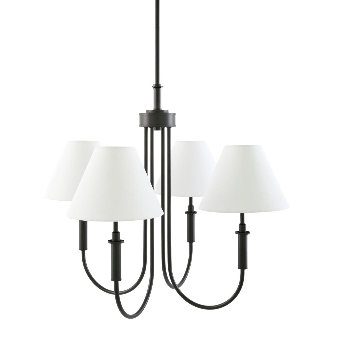 Modern European furniture - White Linen 4-Light Chandelier - www.oroa.com