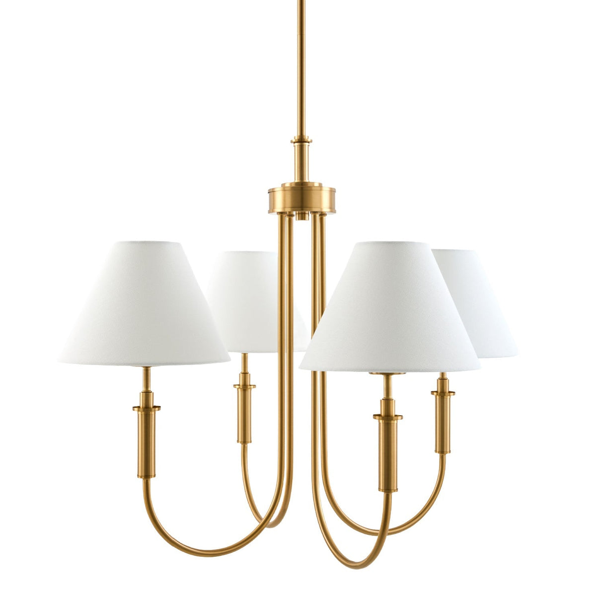 Modern European furniture - White Linen 4-Light Chandelier - www.oroa.com