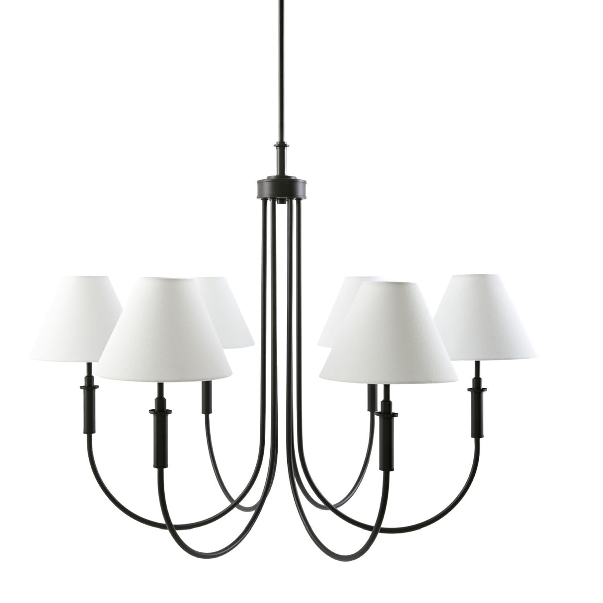 Modern European furniture - White Linen 6-Light Chandelier - www.oroa.com