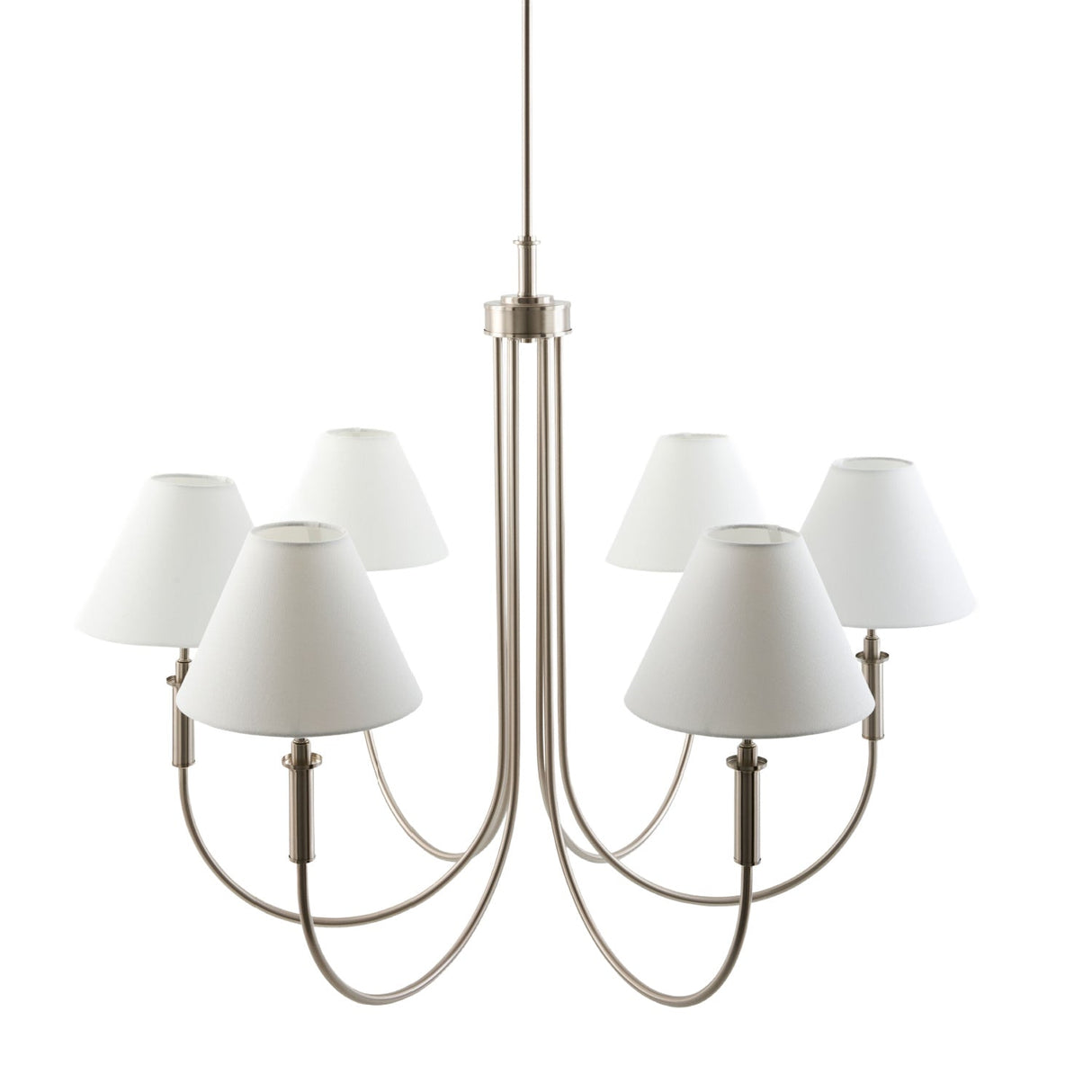 Modern European furniture - White Linen 6-Light Chandelier - www.oroa.com
