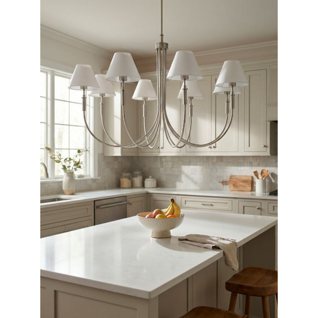 Modern European furniture - Linen Shade 8-Light Chandelier - www.oroa.com