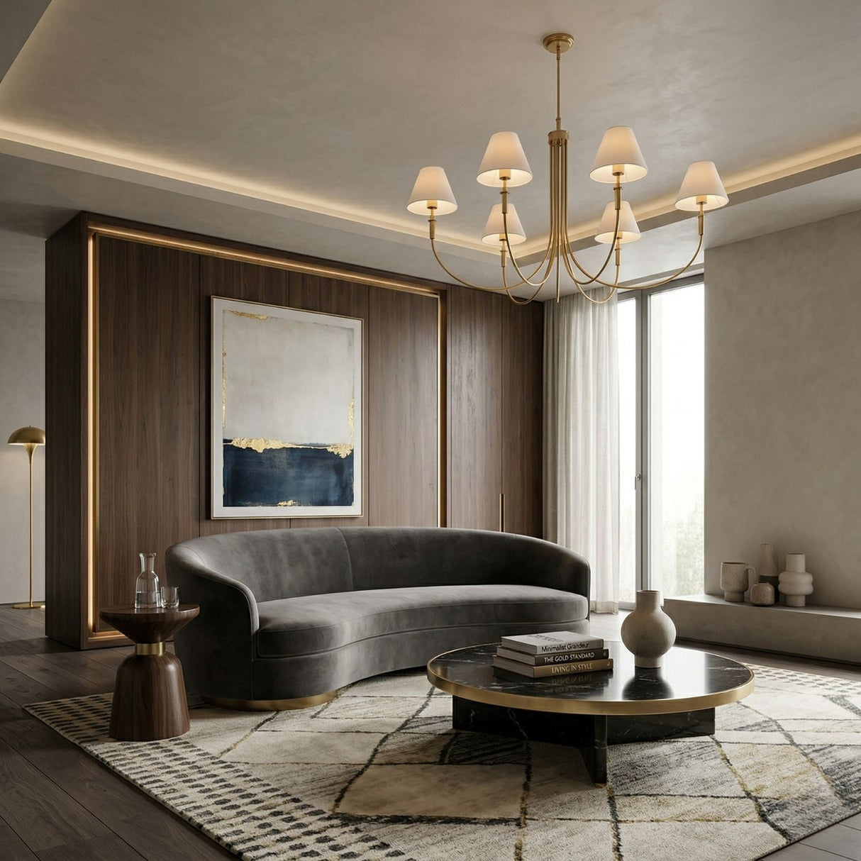 Modern European furniture - Linen Shade 8-Light Chandelier - www.oroa.com