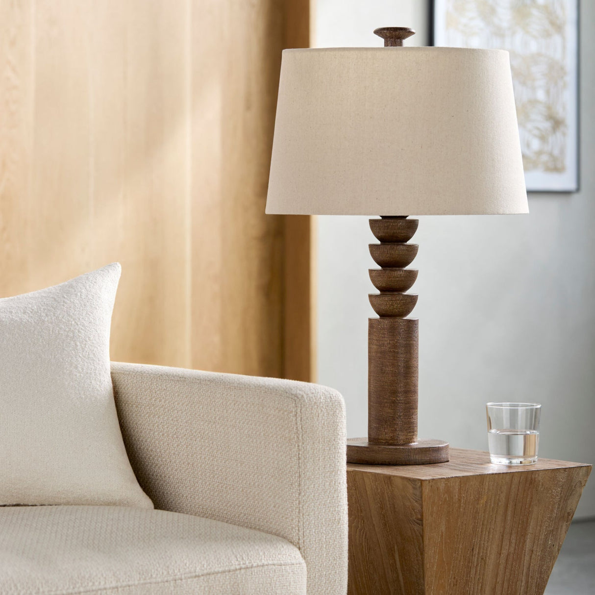 Modern European furniture - Cream Linen Accent Table Lamp - www.oroa.com