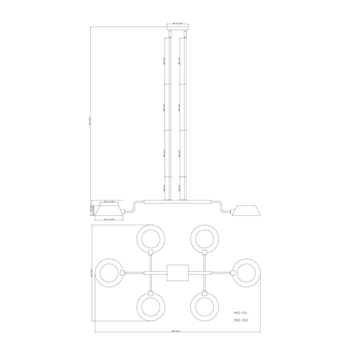 Modern European furniture - Metal Shade 6-Light Chandelier - www.oroa.com