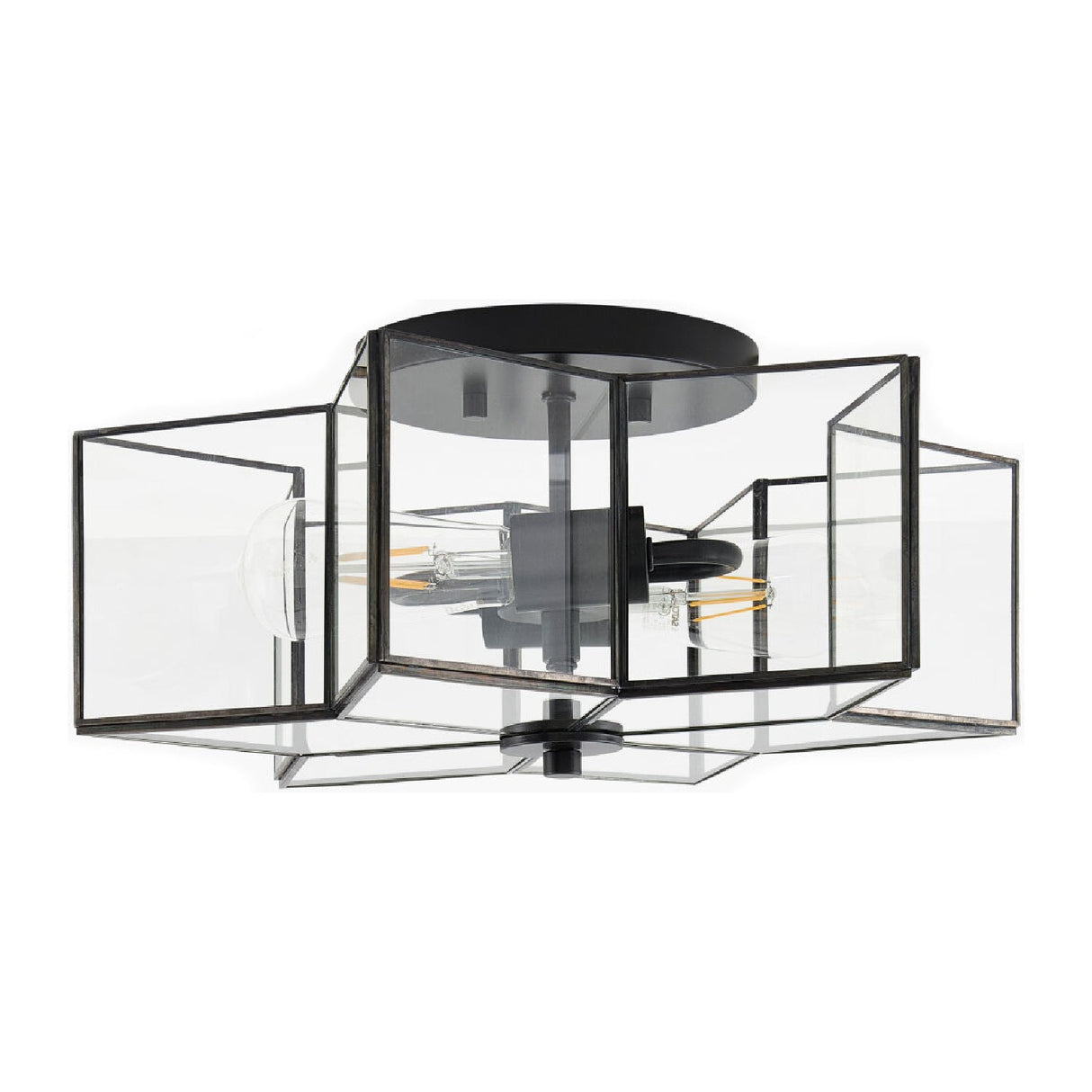 Modern European furniture - Iron-Framed Glass Ceiling Lamp - www.oroa.com