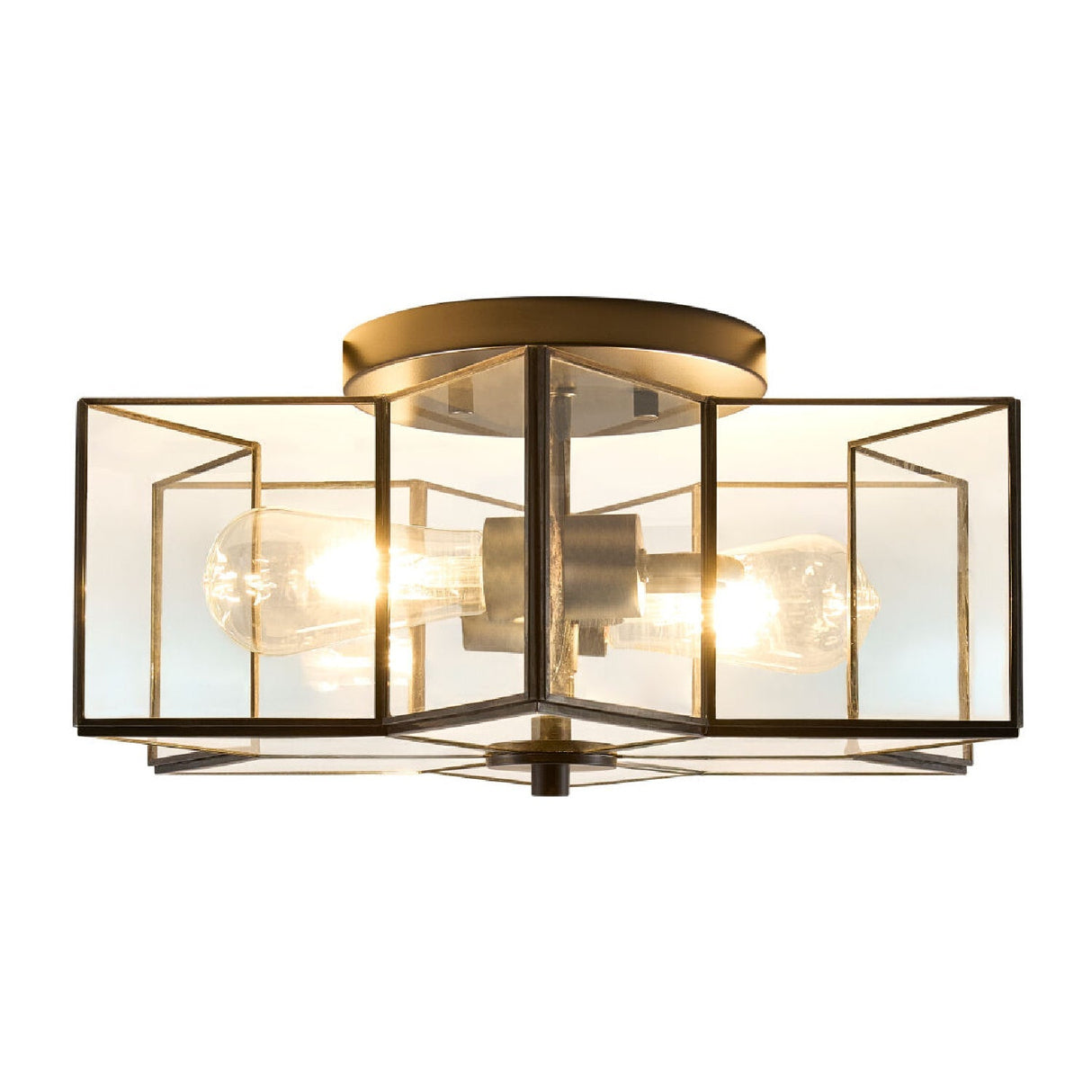 Modern European furniture - Iron-Framed Glass Ceiling Lamp - www.oroa.com