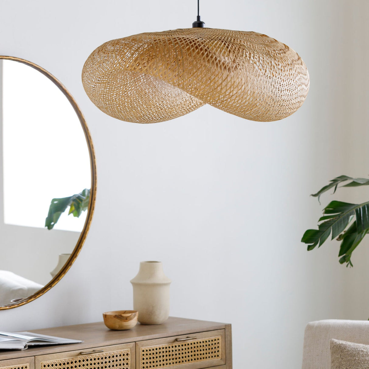 Modern European furniture - Braided Bamboo Pendant Lamp - www.oroa.com