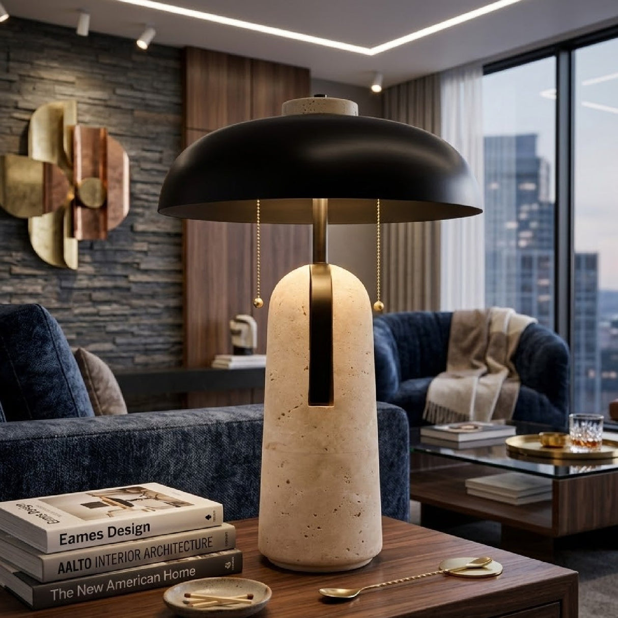 Modern European furniture - Black Brass Accent Table Lamp - www.oroa.com