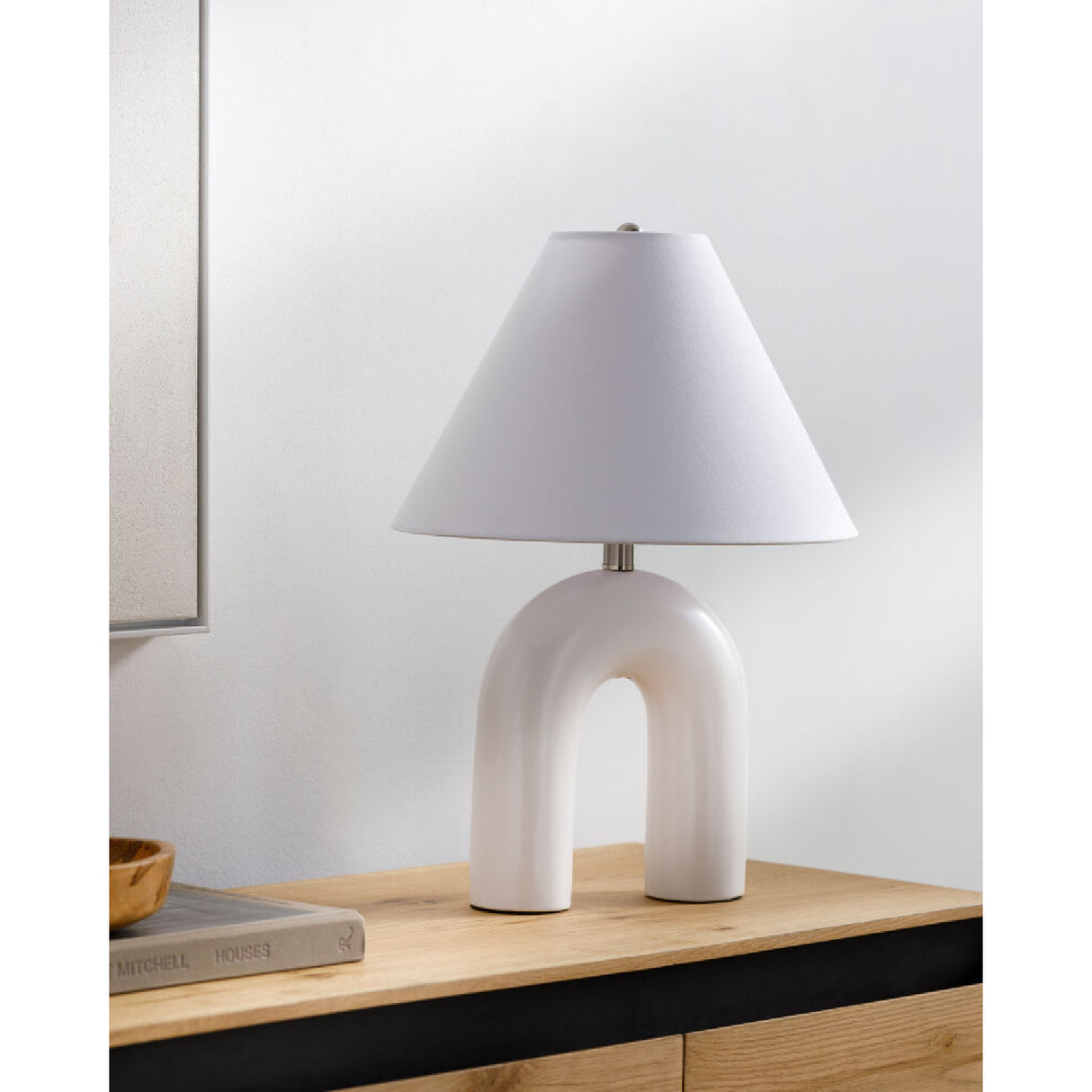 Modern European furniture - White Arched Ceramic Table Lamp - www.oroa.com