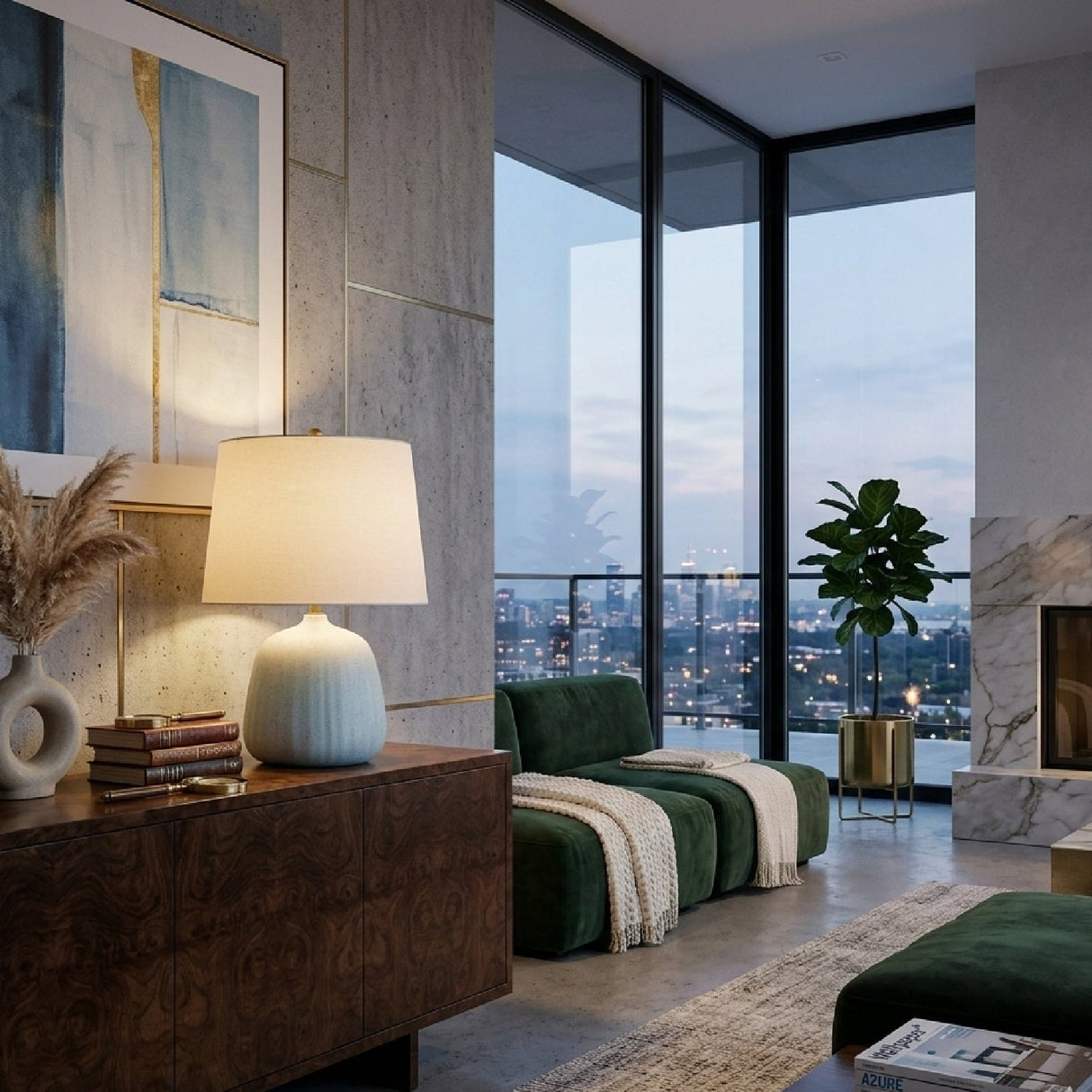 Modern European furniture - Dotted Ceramic Accent Table Lamp - www.oroa.com