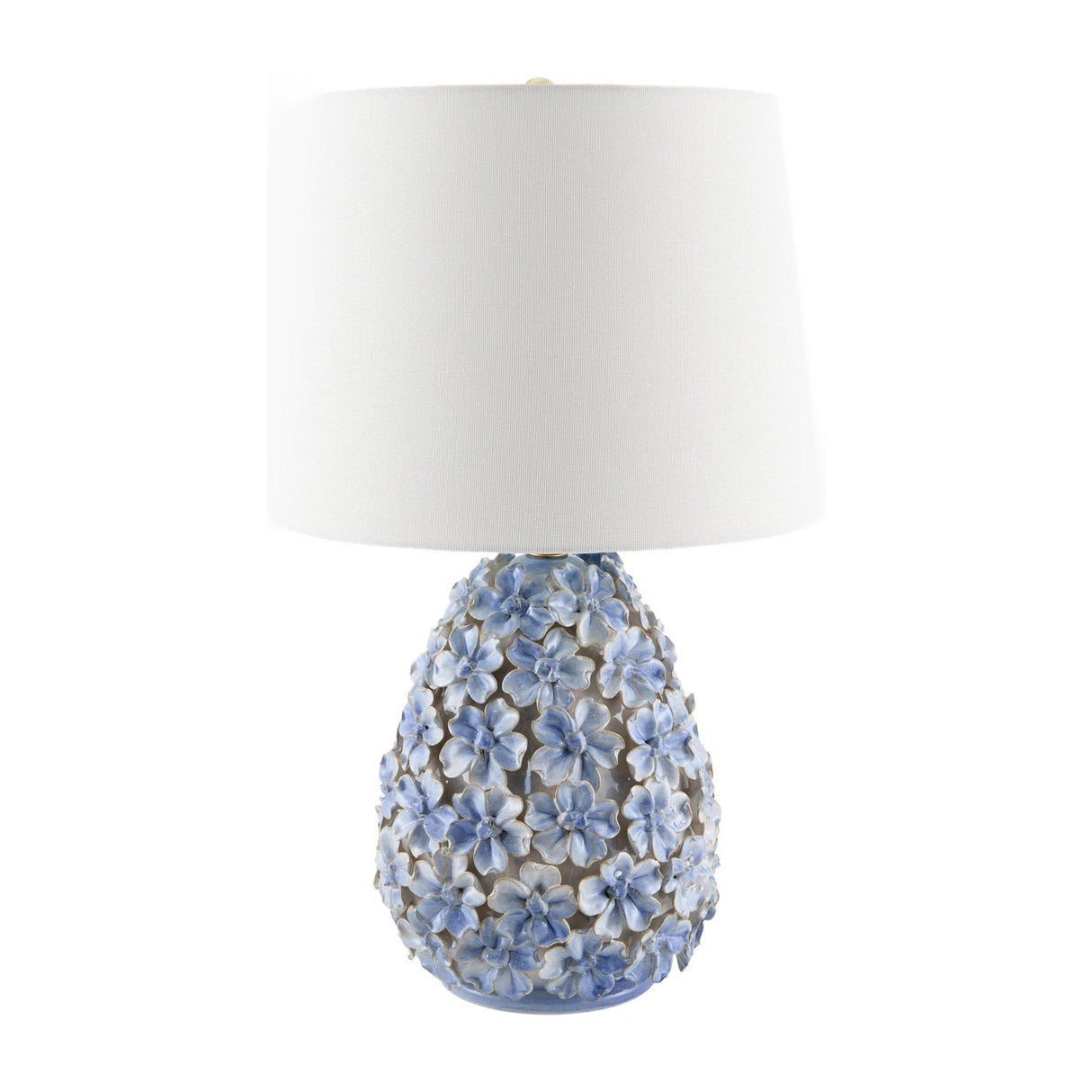 Modern European furniture - Blue Floral Ceramic Table Lamp - www.oroa.com