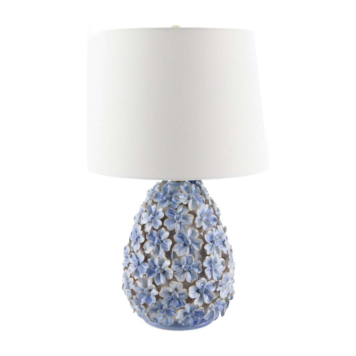 Modern European furniture - Blue Floral Ceramic Table Lamp - www.oroa.com