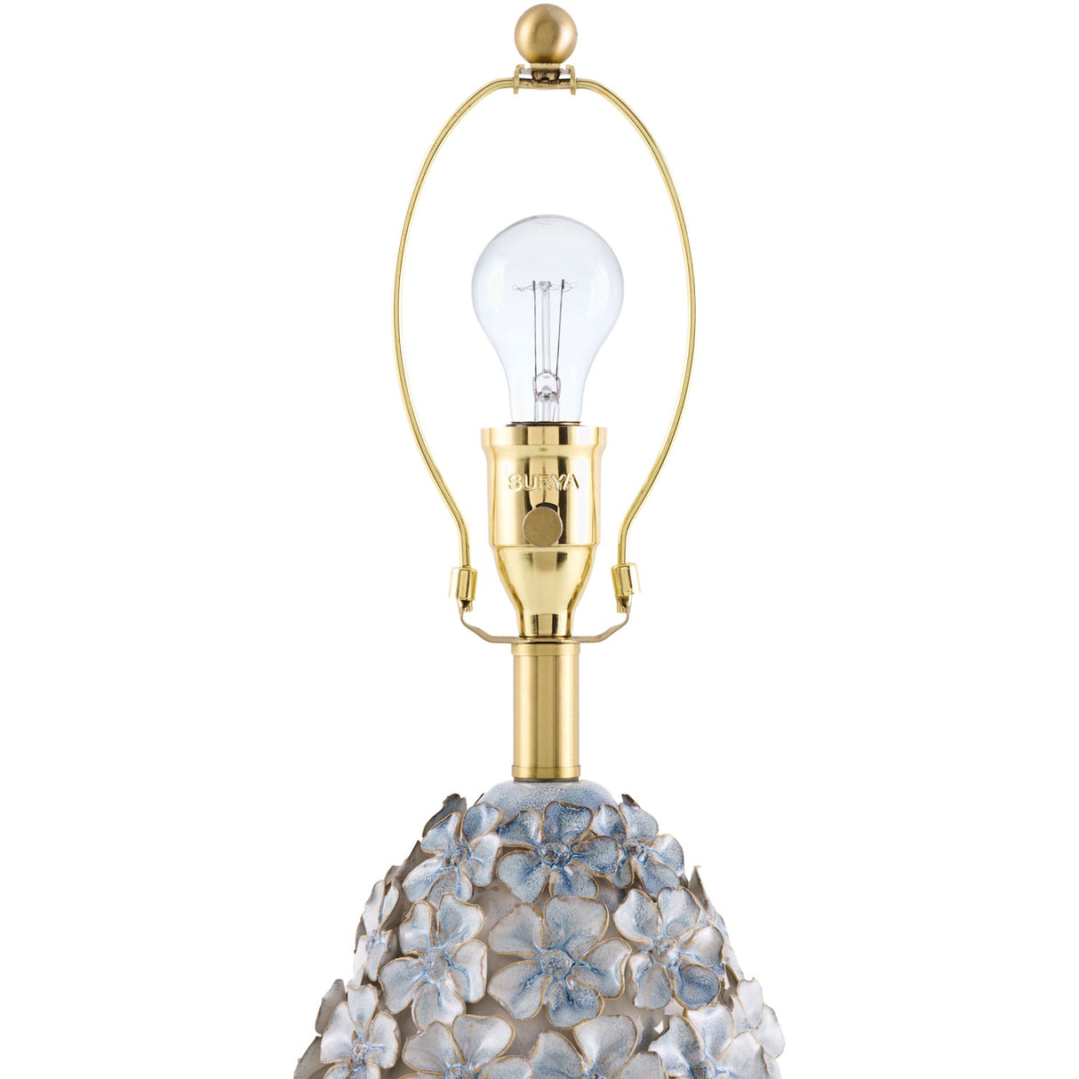 Modern European furniture - Blue Floral Ceramic Table Lamp - www.oroa.com