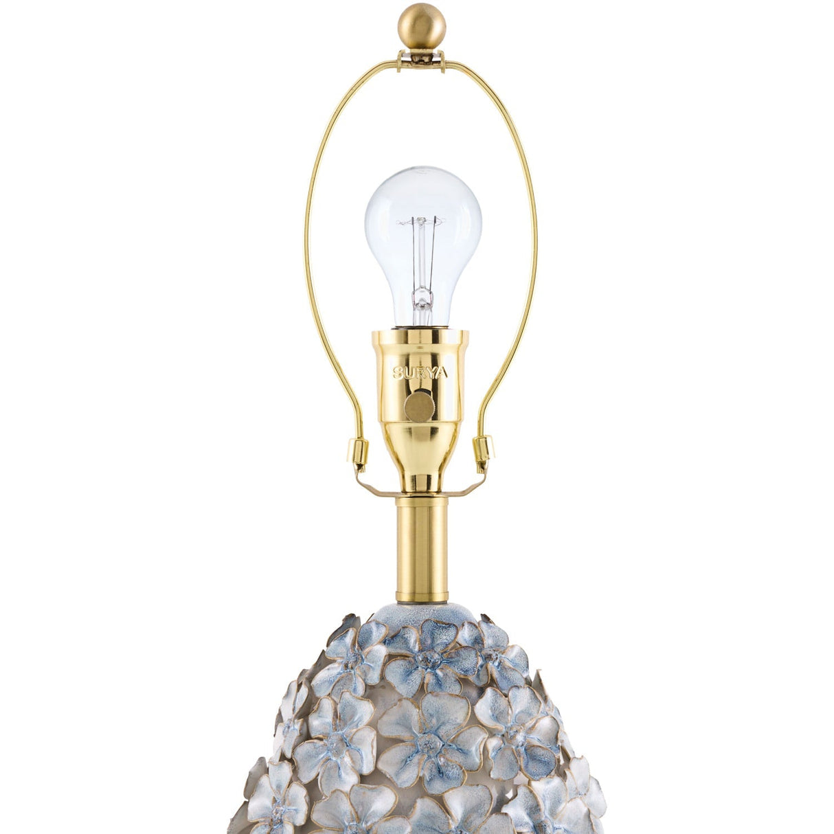 Modern European furniture - Blue Floral Ceramic Table Lamp - www.oroa.com
