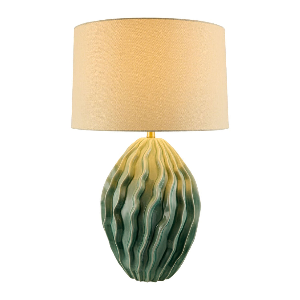 Modern European furniture - Green Ceramic Embossed Table Lamp - www.oroa.com