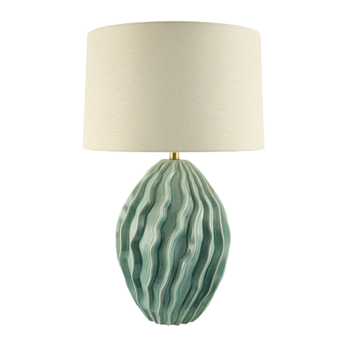 Modern European furniture - Green Ceramic Embossed Table Lamp - www.oroa.com
