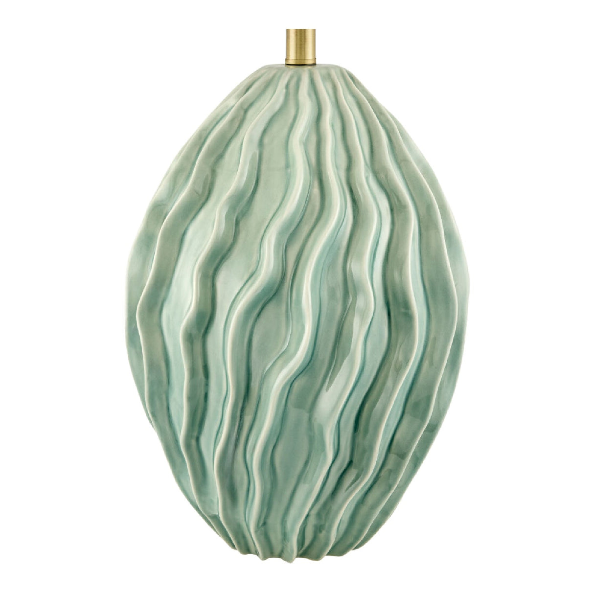 Modern European furniture - Green Ceramic Embossed Table Lamp - www.oroa.com