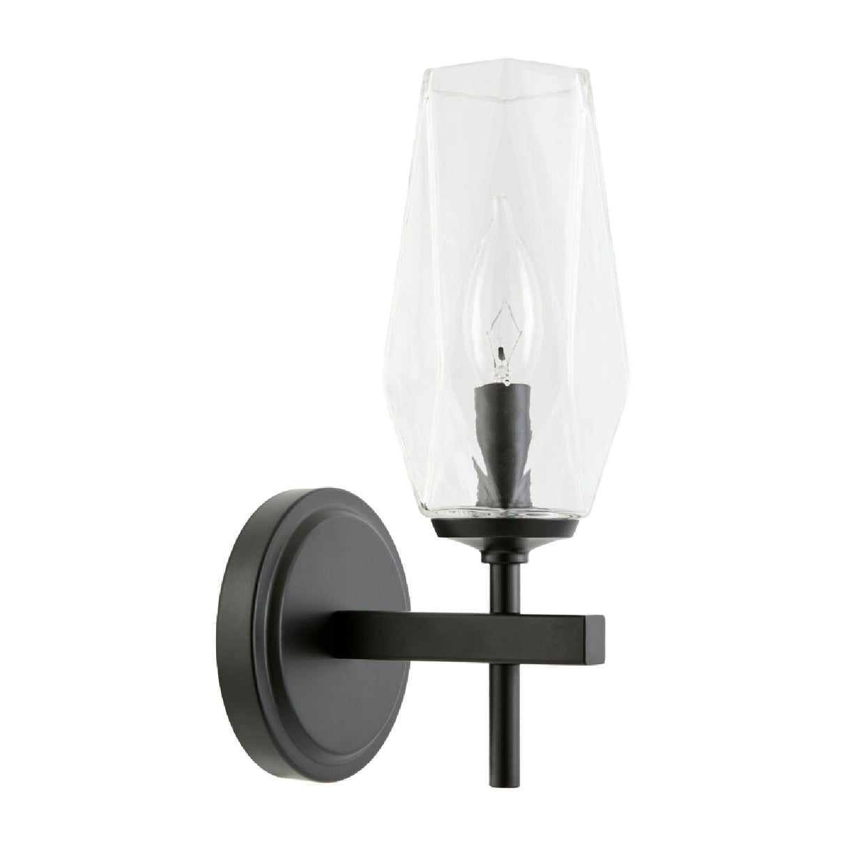 Modern European furniture - Faceted Clear Glass Wall Lamp - www.oroa.com