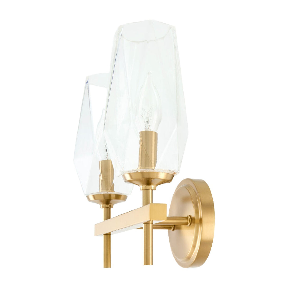 Modern European furniture - Faceted Clear Glass Wall Lamp - www.oroa.com