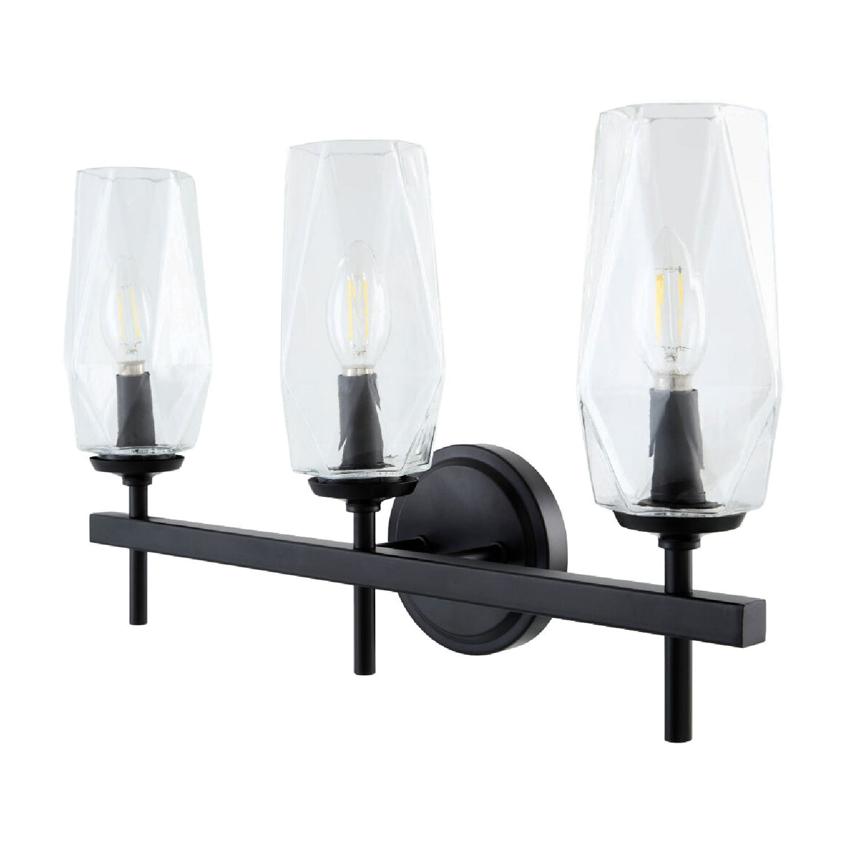Modern European furniture - Faceted Clear Glass Wall Lamp - www.oroa.com