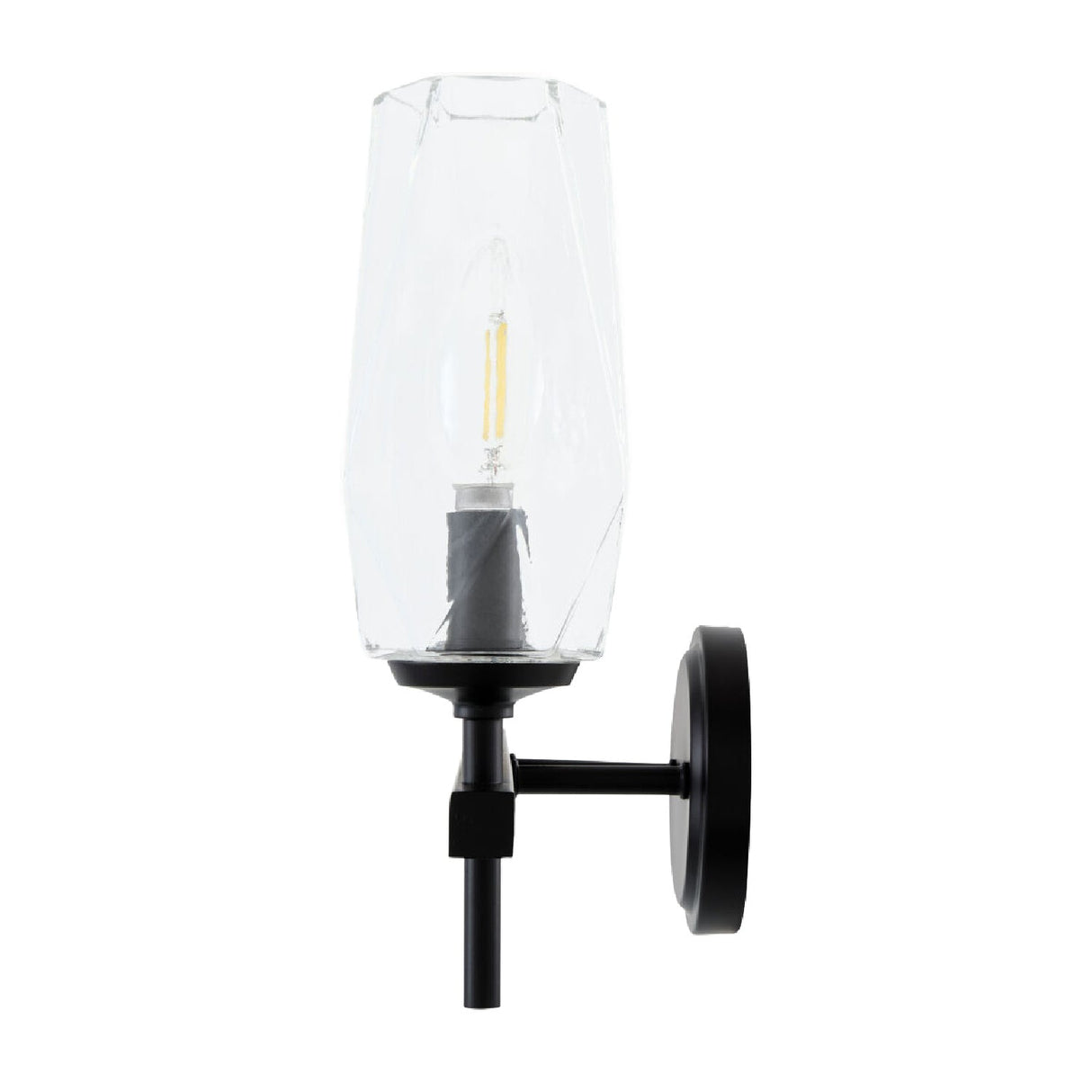 Modern European furniture - Faceted Clear Glass Wall Lamp - www.oroa.com