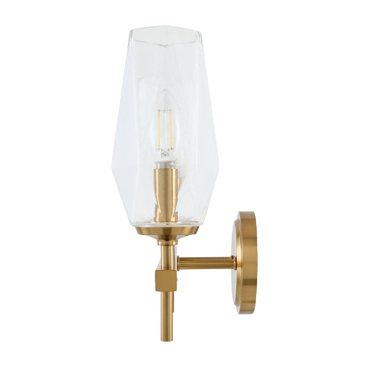Modern European furniture - Faceted Clear Glass Wall Lamp - www.oroa.com