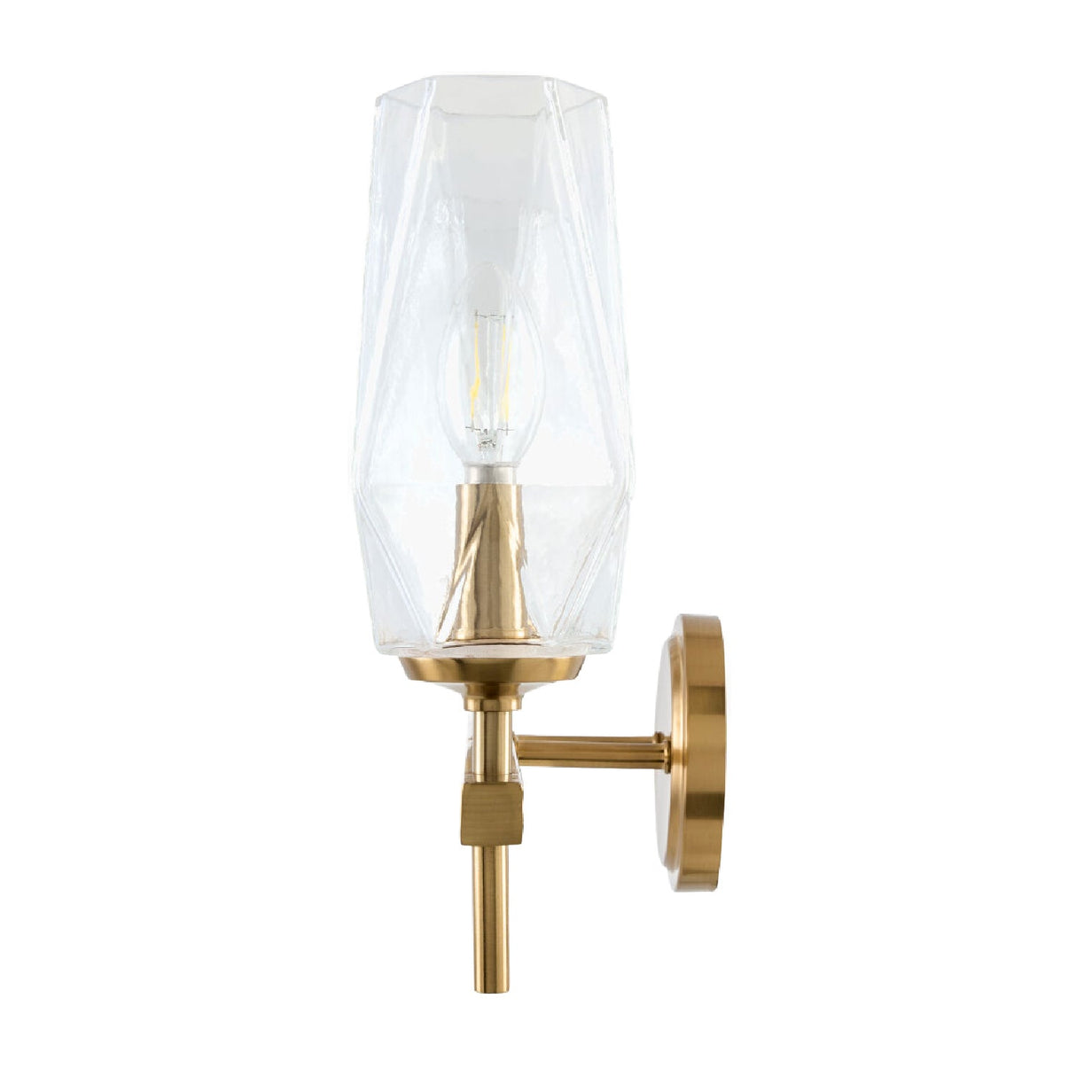 Modern European furniture - Faceted Clear Glass Wall Lamp - www.oroa.com