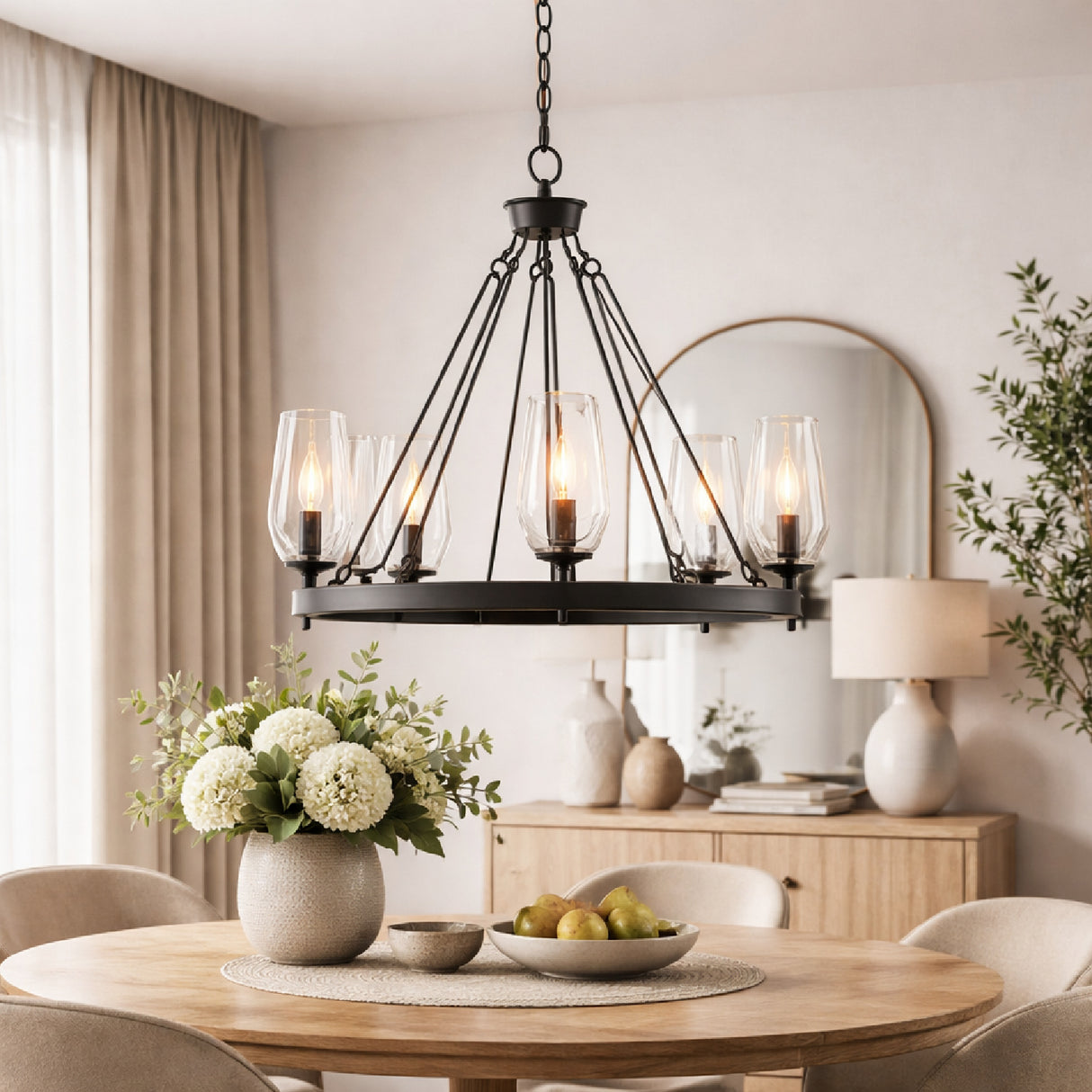Modern European furniture - Faceted Clear Glass Chandelier - www.oroa.com