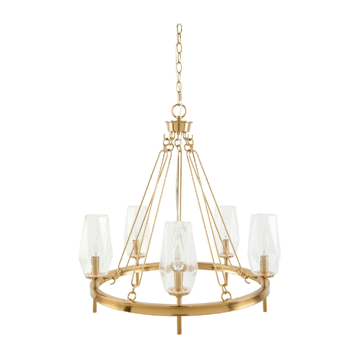 Modern European furniture - Faceted Clear Glass Chandelier - www.oroa.com