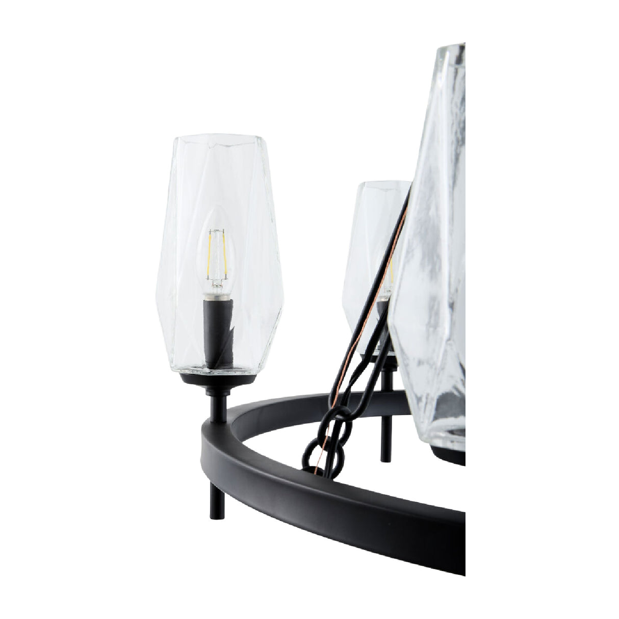 Modern European furniture - Faceted Clear Glass Chandelier - www.oroa.com