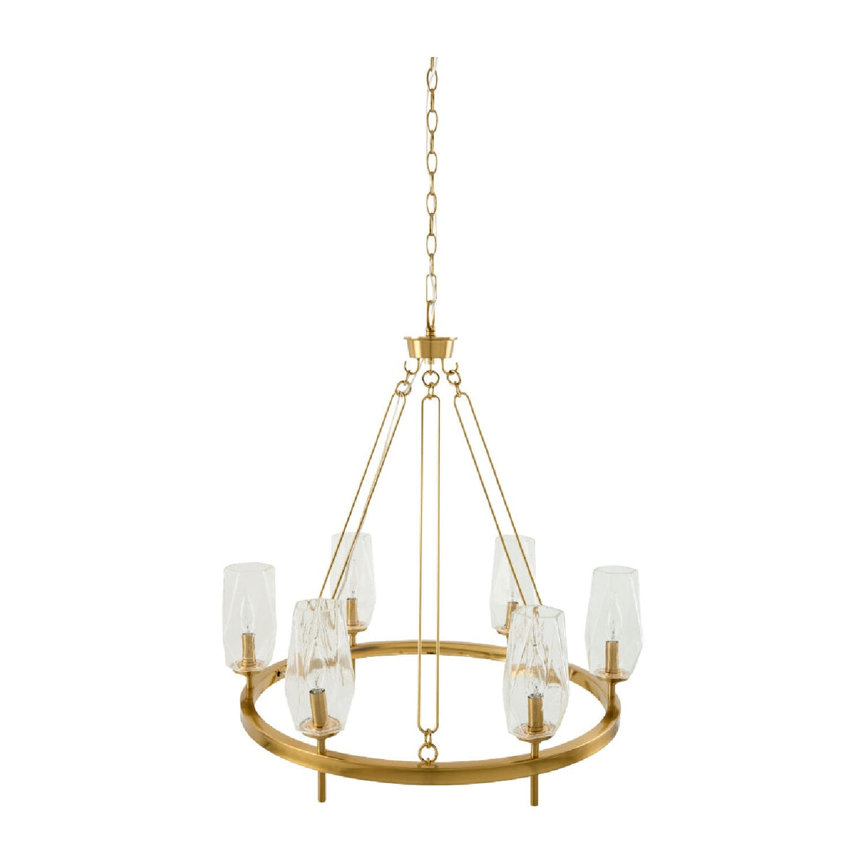 Modern European furniture - Faceted Clear Glass Chandelier - www.oroa.com