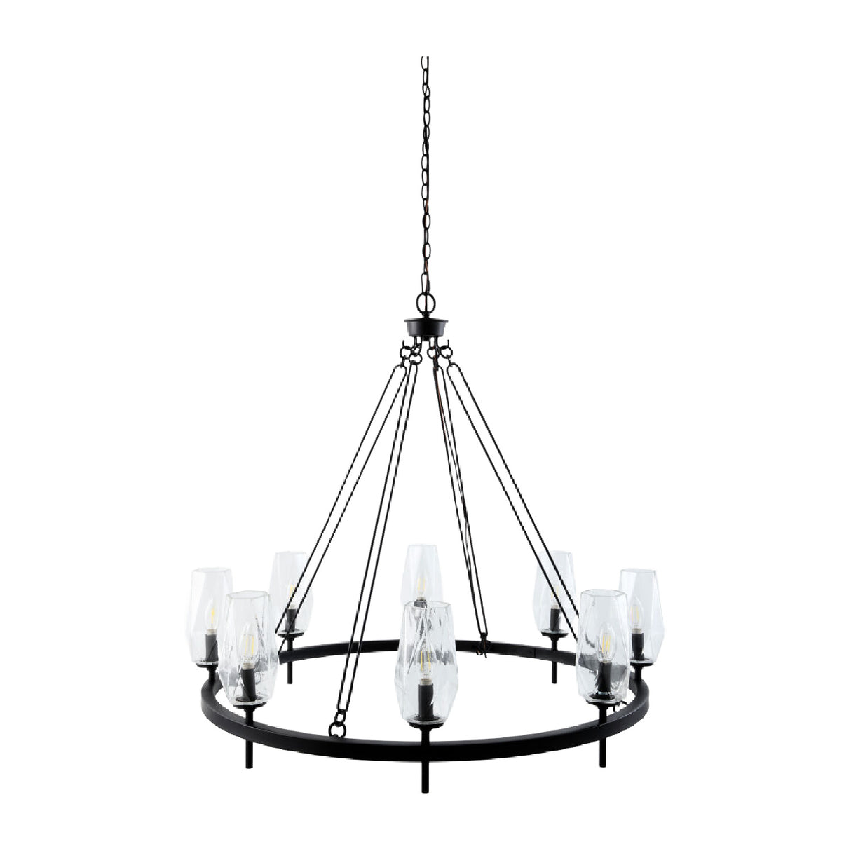 Modern European furniture - Faceted Clear Glass Chandelier - www.oroa.com