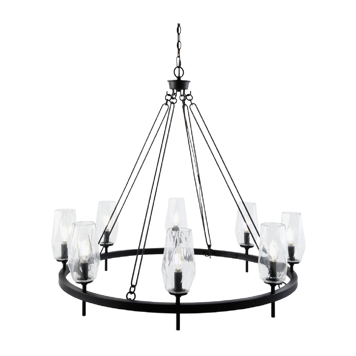 Modern European furniture - Faceted Clear Glass Chandelier - www.oroa.com