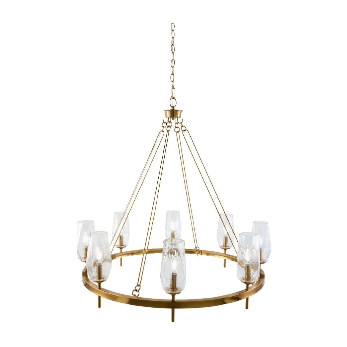 Modern European furniture - Faceted Clear Glass Chandelier - www.oroa.com