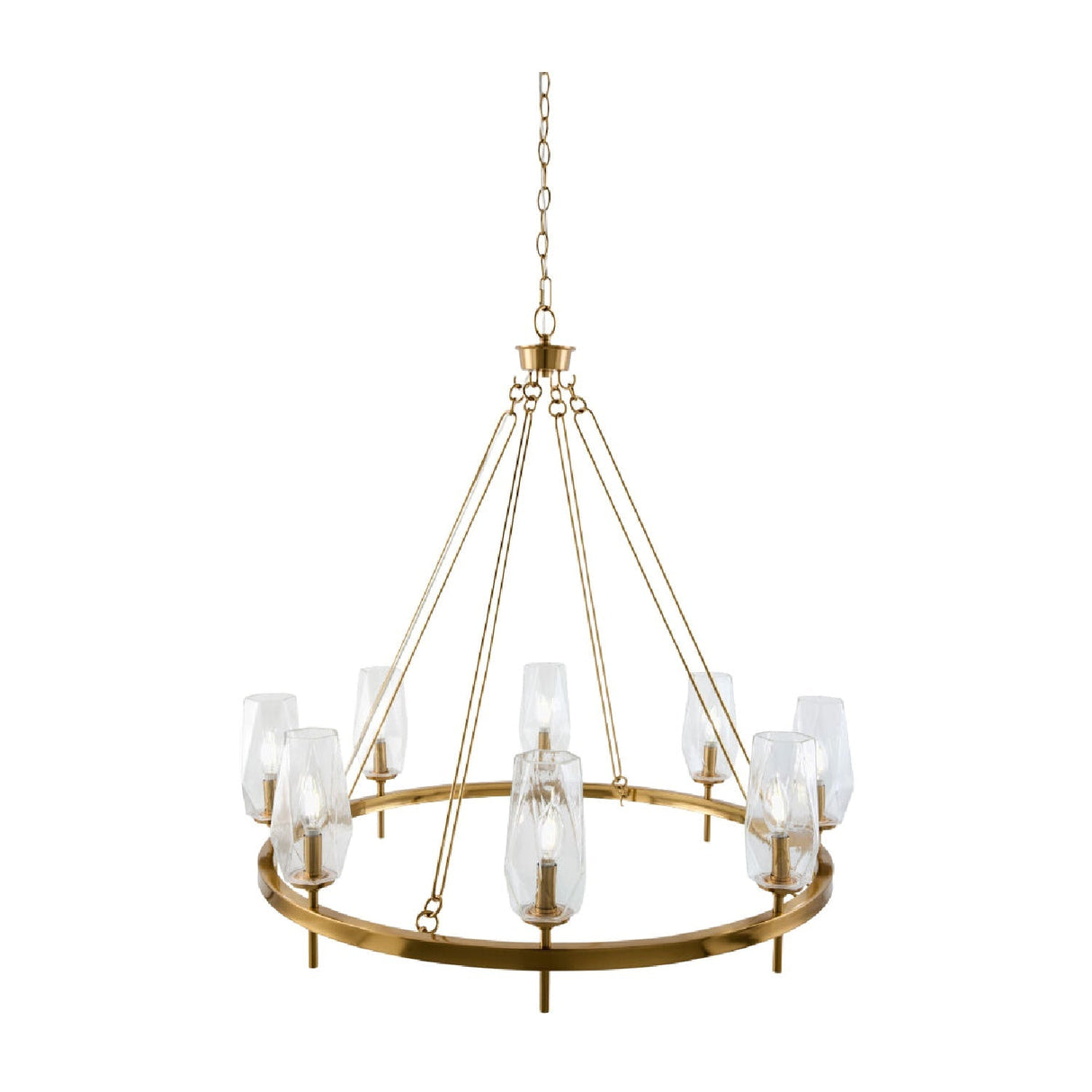 Modern European furniture - Faceted Clear Glass Chandelier - www.oroa.com