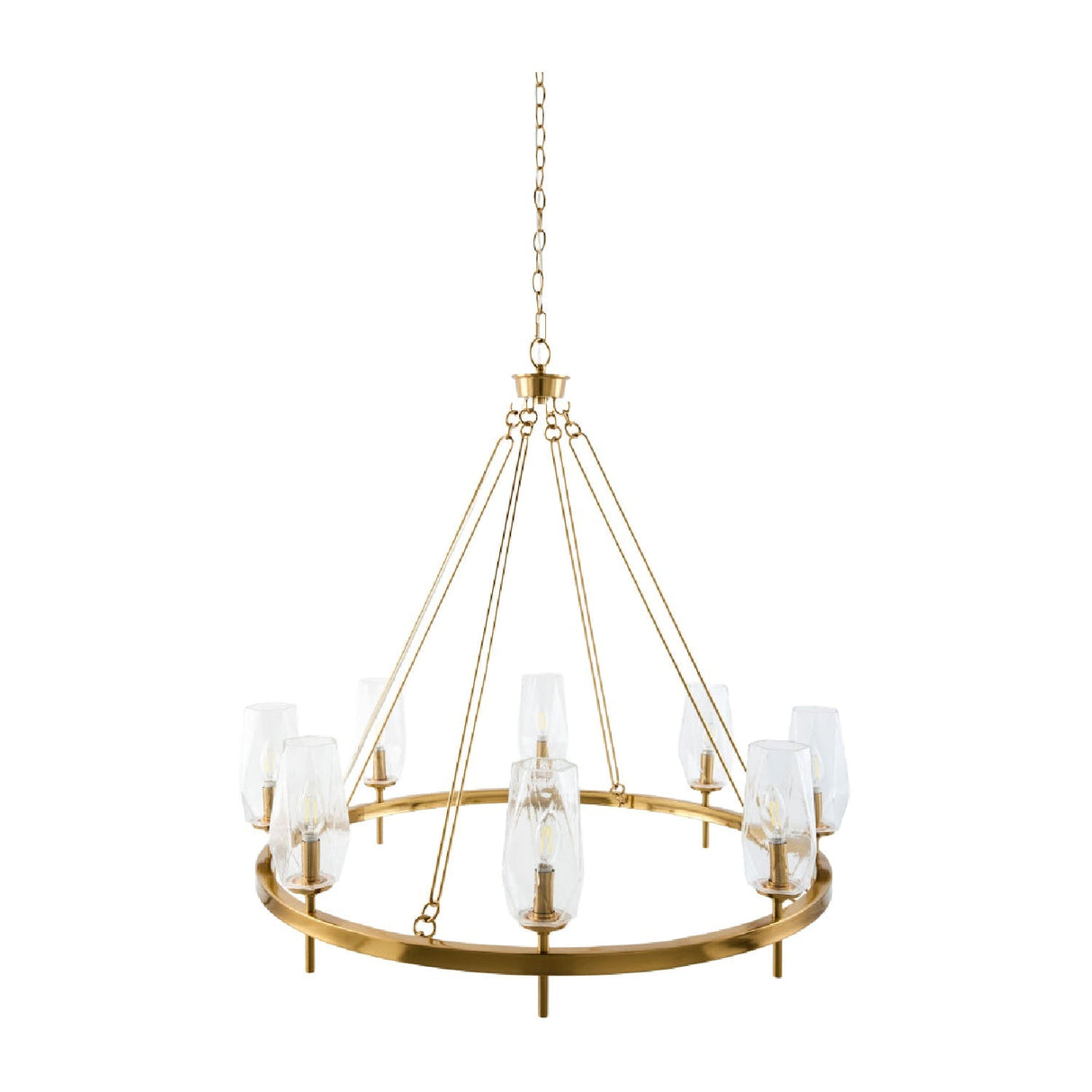 Modern European furniture - Faceted Clear Glass Chandelier - www.oroa.com